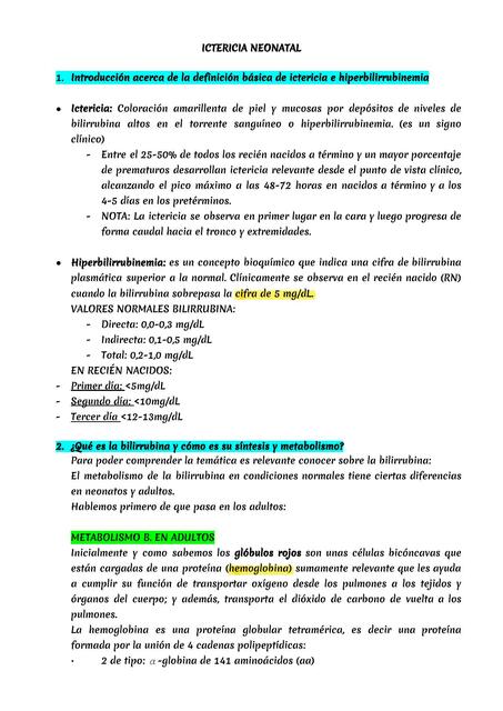 Ictericia Neonatal 