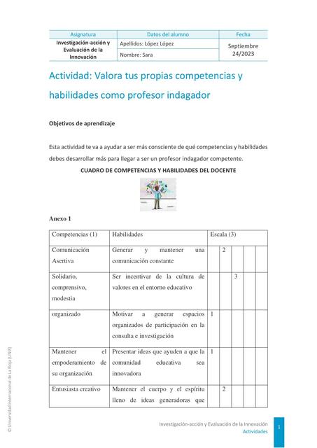 Investigación- Acción y Evaluación de la Innovación 