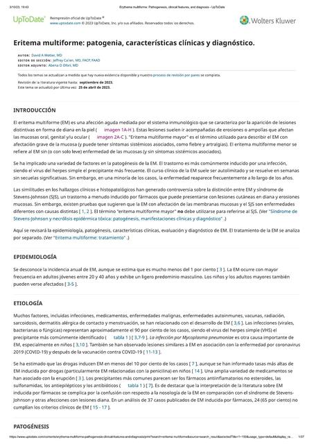 Erythema Multiforme Pathogenesis Clinical Features Eduardo Flores Udocz 8289