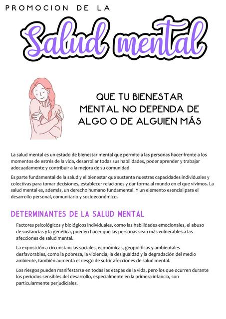 promoción de la salud mental