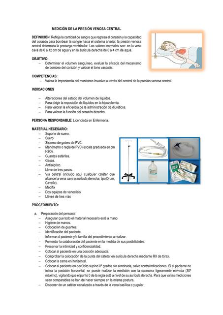 Medición de La Presión Venosa Central