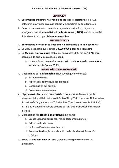 Tratamiento del asma en edad pediátrica  