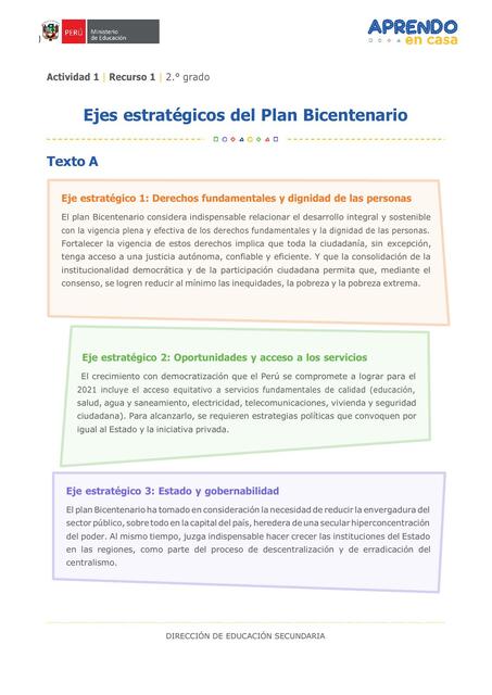 Ejes Estratégicos del Plan Bicentenario 