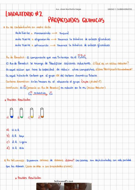 Propiedades Químicas de Carbohidratos