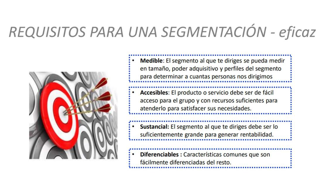 Requisitos para una segmentación eficaz | nursing apuntes | uDocz