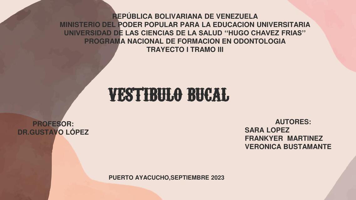 Vestíbulo Bucal