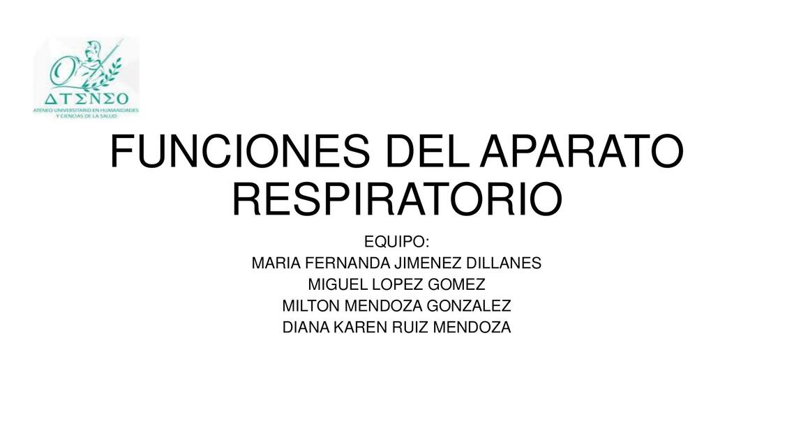 Funciones del aparato respiratorio  