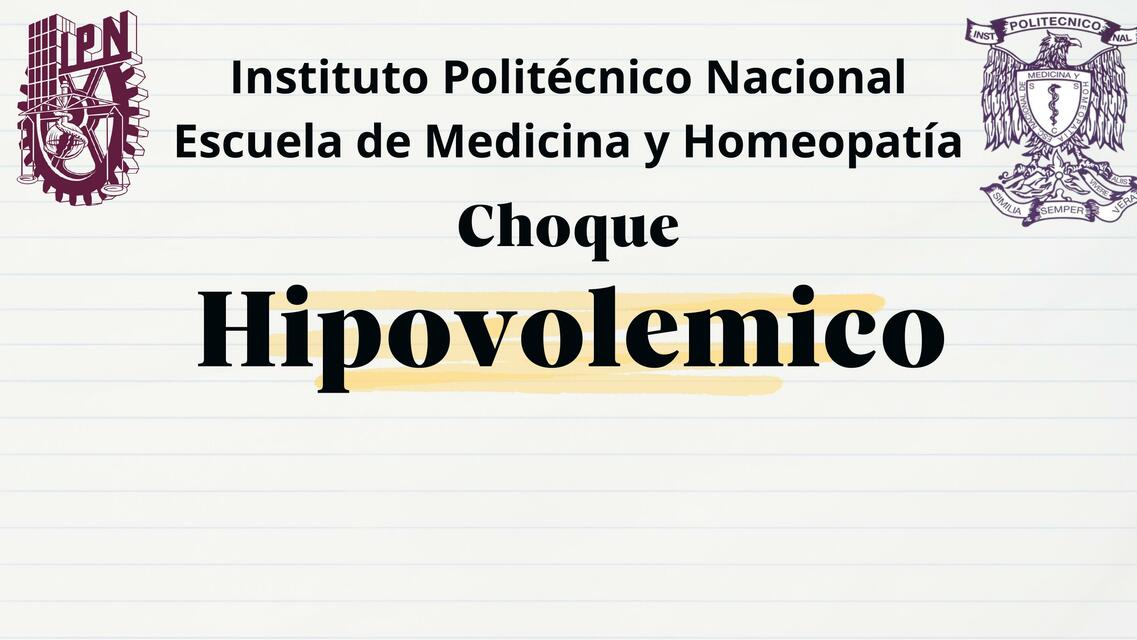 Choque hipovolemico