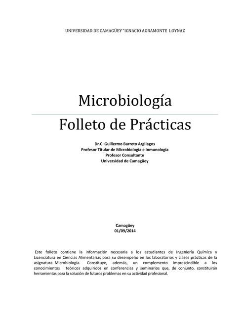 Microbiología- Folleto de Prácticas 