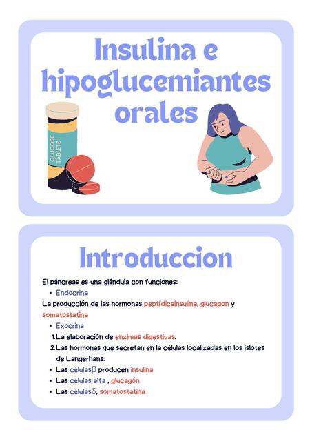 Insulina e Hipoglucemiantes Orales 