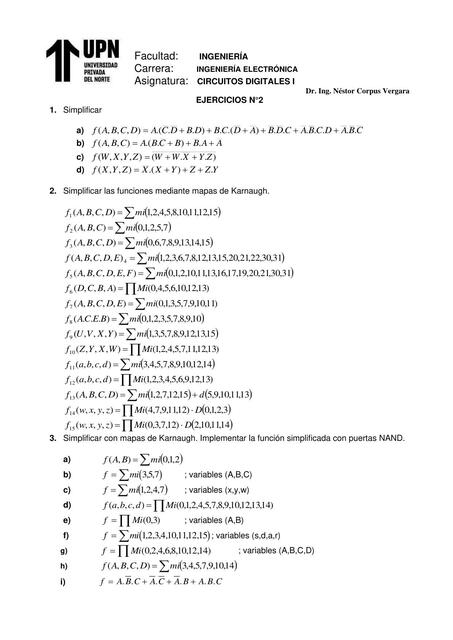 Ejercicios de Mapas de Karnaugh