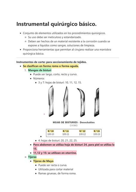 Instrumental quirúrgico básico 1