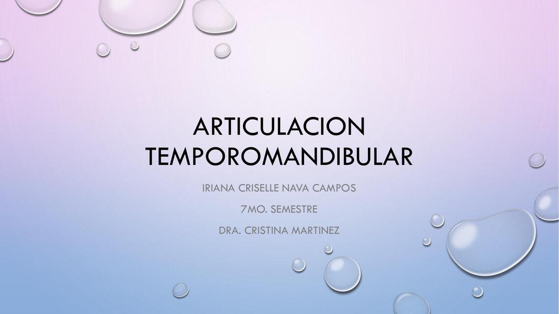 Articulacion temporomandibular 