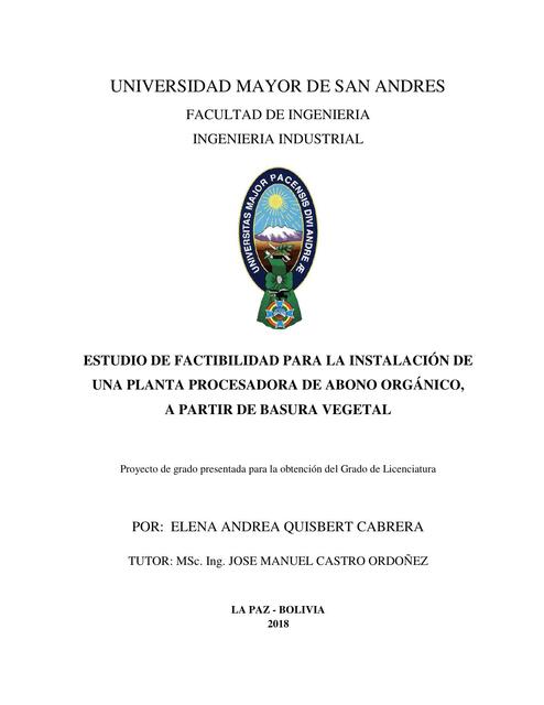 Estudio de Factibilidad para la Instalación de una Planta Procesadora de Abono Orgánico 