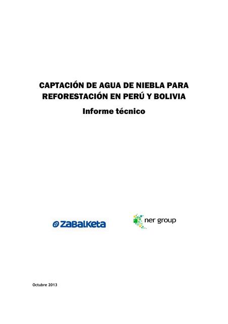 Captación de Agua de Niebla para Reforestación en Perú y Bolivia 