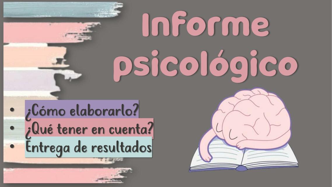 Guía para redactar un Informe psicológico