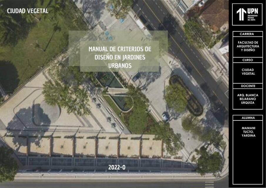 Analisis de Manual de criterios de jardines urbanos