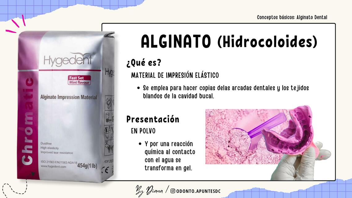 CONCEPTOS BÁSICOS ALGINATO DENTAL odontoapuntedc