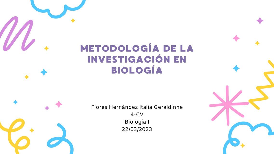 metodología de la investigación en biología