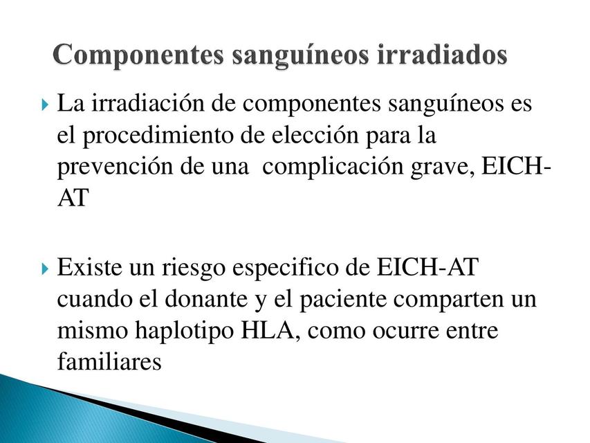 hemocomponentes irradiados