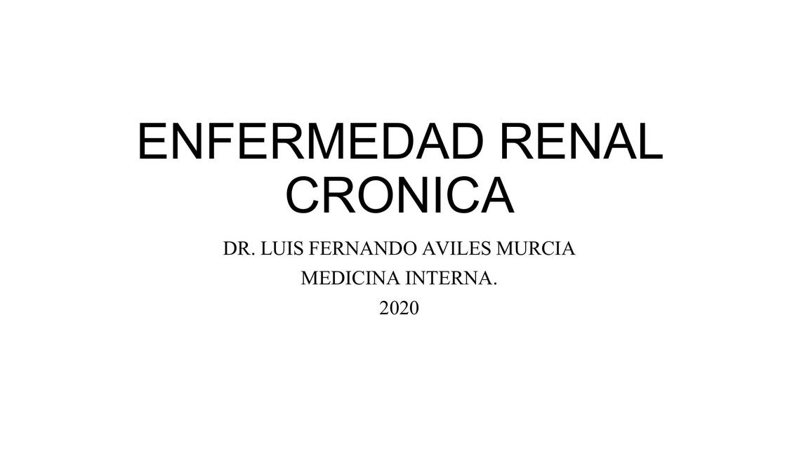 Enfermedad Renal Crónica 