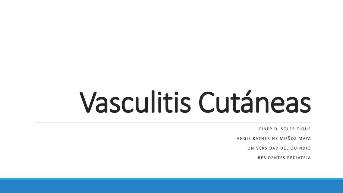 Vasculitis Cutáneas 