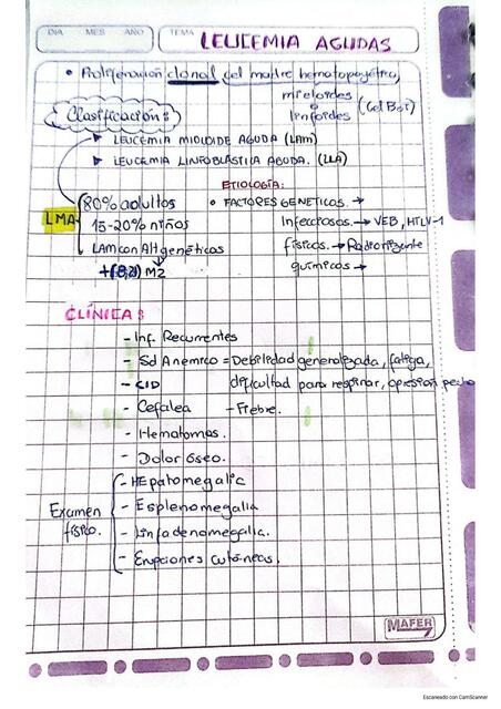 LEUCEMIA AGUDA Y CRONICA HEMATOLOGÍA