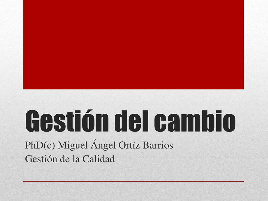 Gestión del Cambio