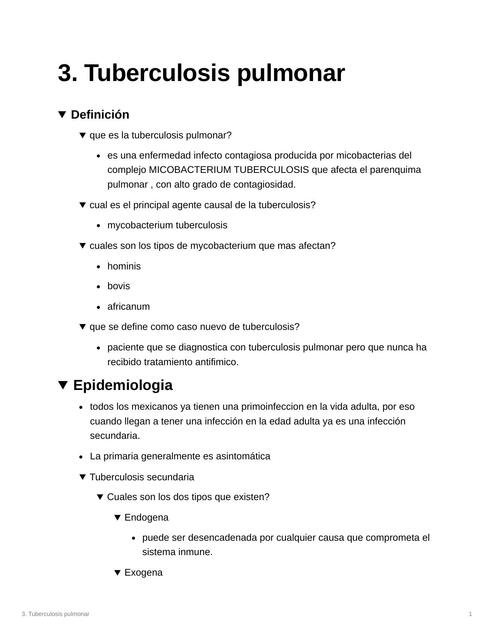 Tuberculosis pulmonar.