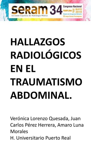 Hallazgos Radiológicos en el Traumatismo Abdominal 