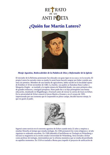 Quien fue Martin Lutero