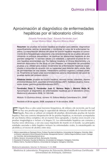 Aproximación al diagnóstico de enfermedades hep