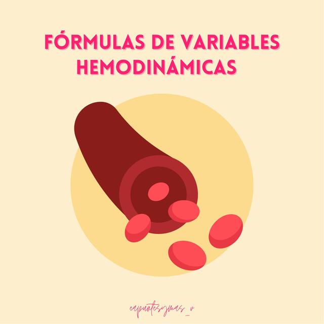 Fórmulas de variables hemodinámicas  