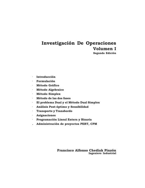 Libro Investigacion de Operaciones Francisco Chediak