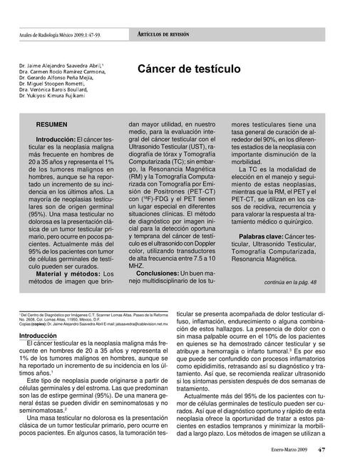 Cáncer de testículos