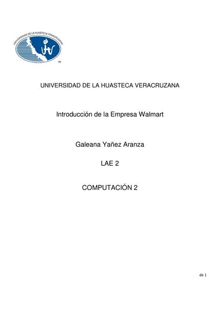 Plan de trabajo Walmart