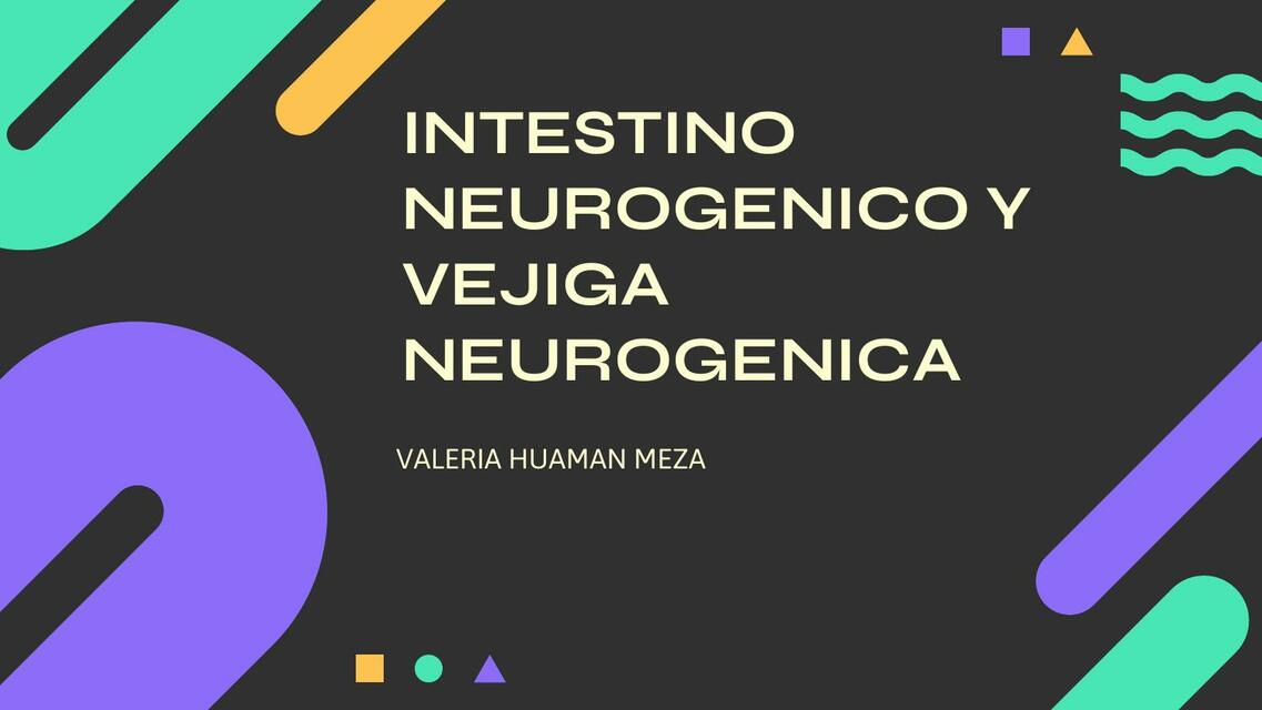 Intestino Neurogénico y Vejiga Neurogénica 