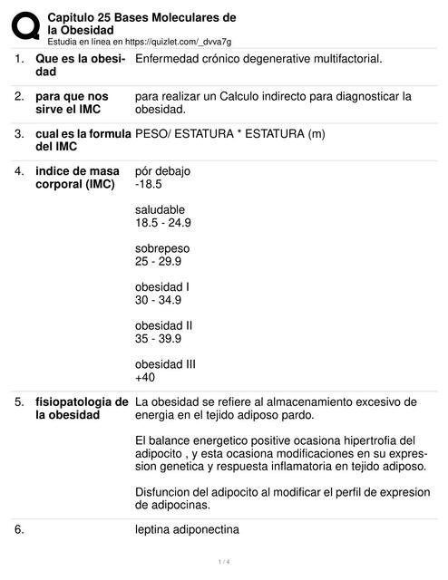 Bases Moleculares de la Obesidad