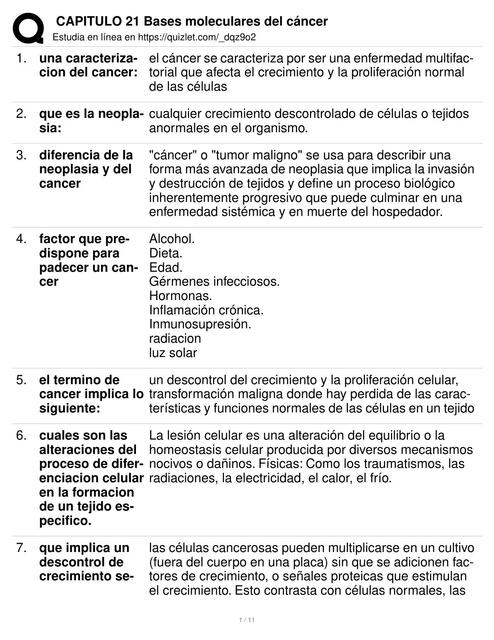 Bases Moleculares del Cáncer