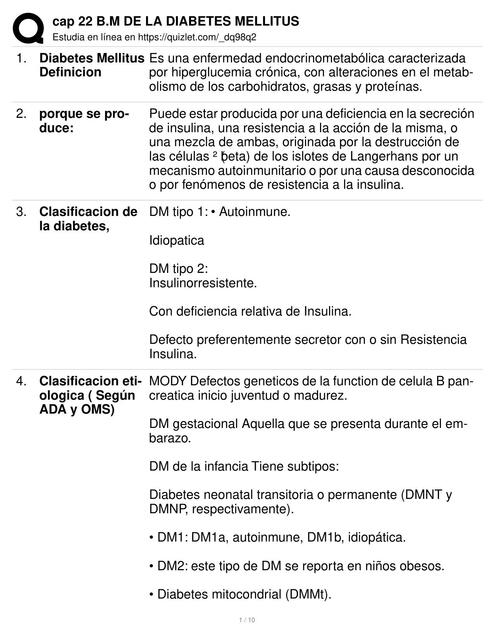 Bases Moleculares de la Diabetes Mellitus