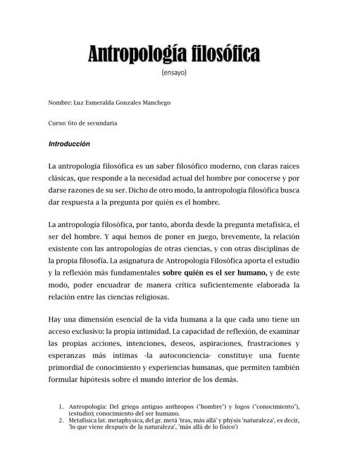 Antropología Filosófica 