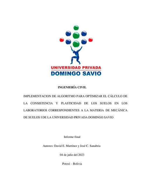 Implementación de Algoritmo para Optimizar el Cálculo de la Consistencia y Plast