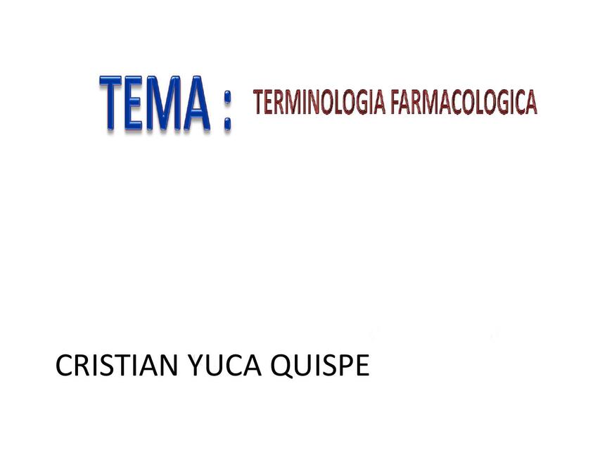 Terminologia farmacologica