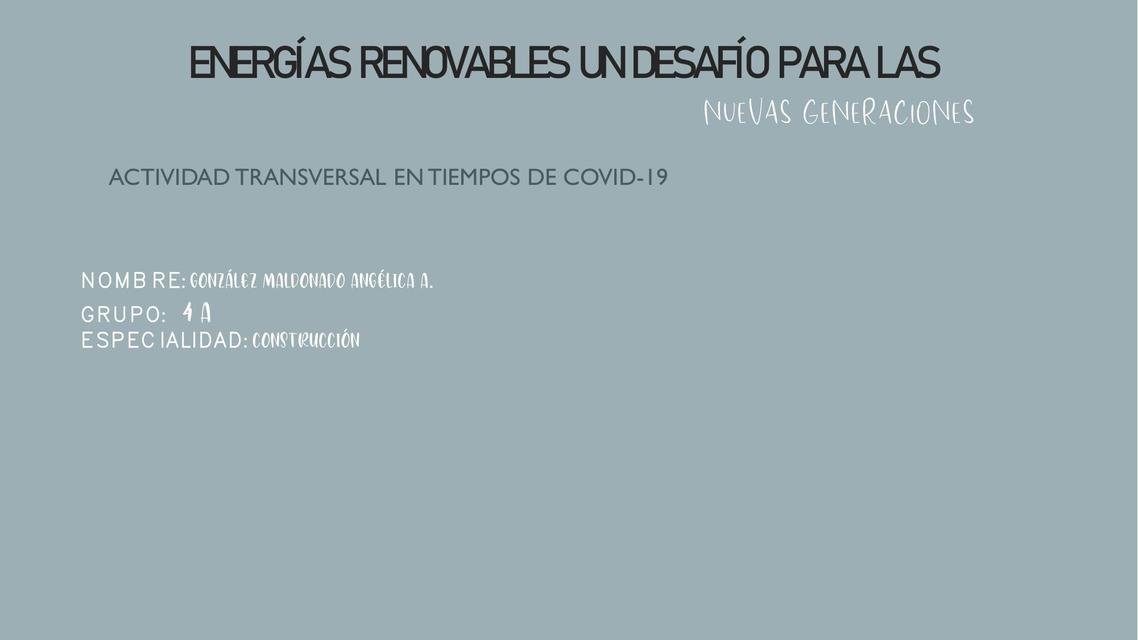 Propuesta de energías renovables 