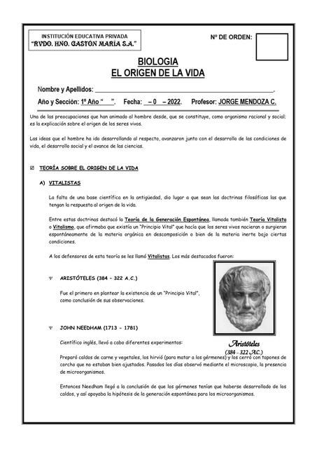 Origen de la vida | Desire | uDocz