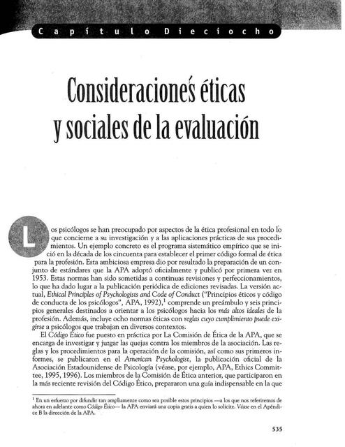 5 Consideraciones eticas y sociales de la evaluación psicológica