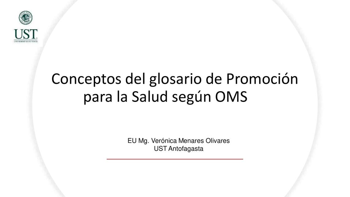 Conceptos del glosario de Promoción para la Salud según OMS