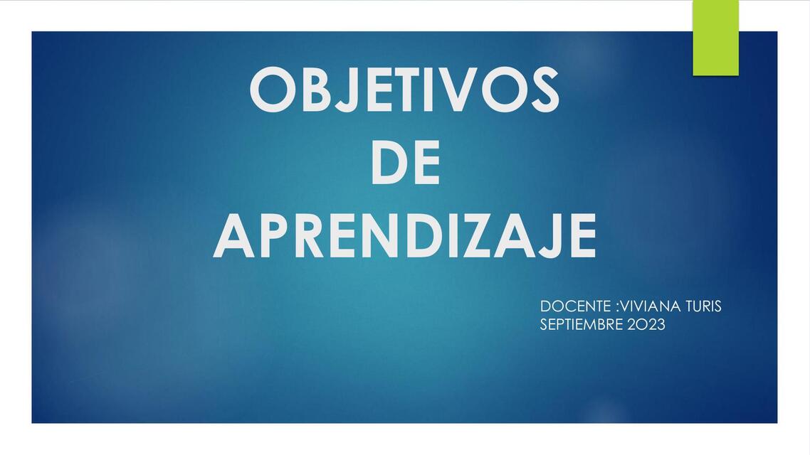 Objetivos de aprendizaje 