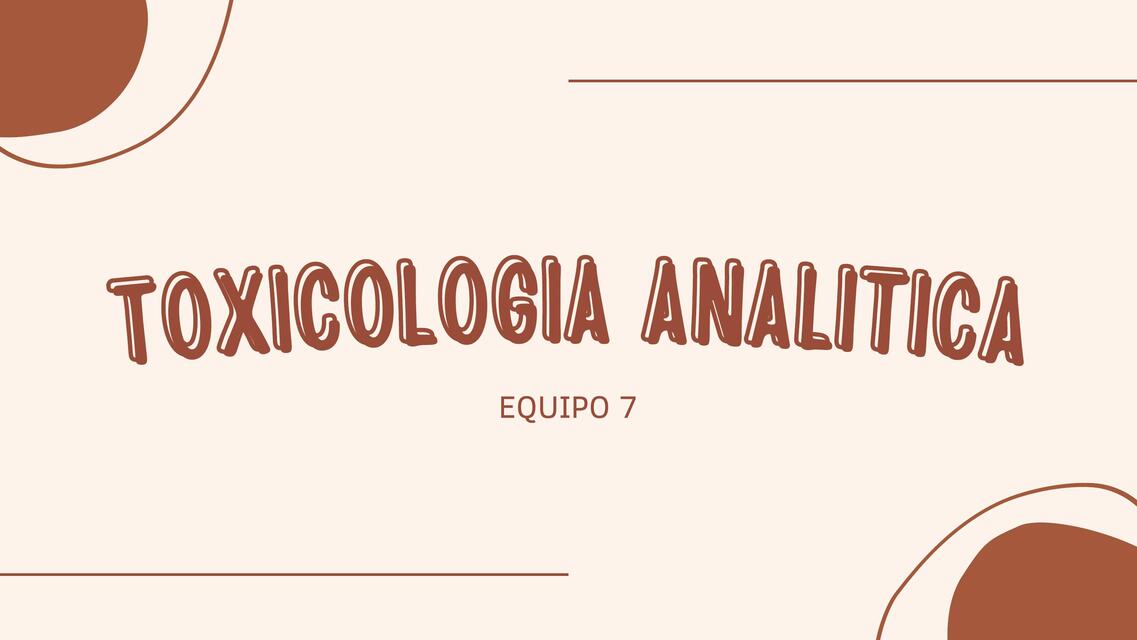 Toxicología Analitica 