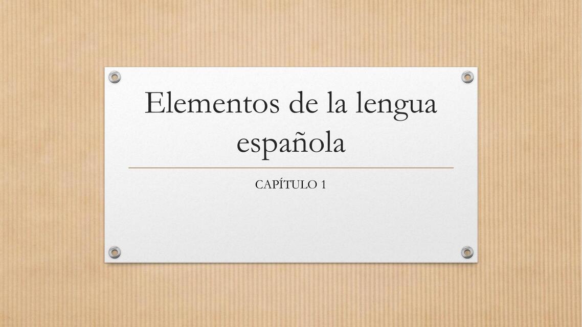 Elementos de la lengua española